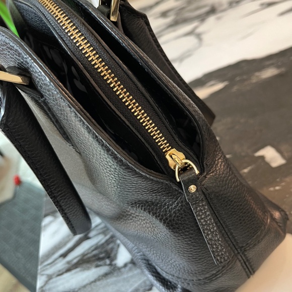 Kate Spade Pebbled Leather 3-Compartment Young Lane Anika Satchel with Gold - Picture 11 of 12